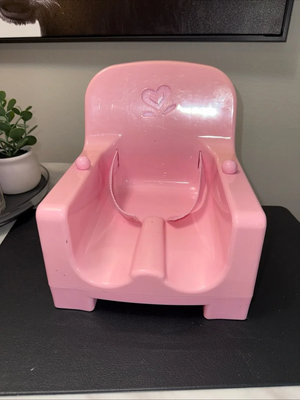 American girl Bitty Baby pink height chair